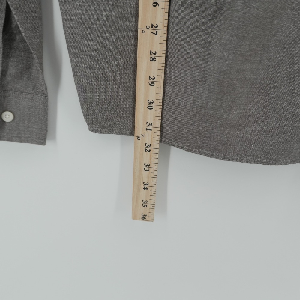 Patagonia Button Down Shirt Mens XL Grey Organic Cotton Long Slv Utility Pockets - Picture 7 of 7